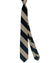 Barba Sevenfold Tie Dark Green Taupe Stripes Design - Sartorial Neckwear