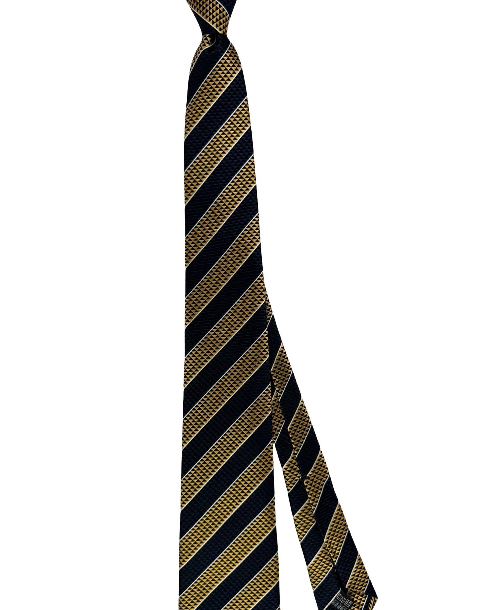 Battisti Sevenfold Midnight Blue Mustard Texture Stripes