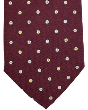 Battistoni Silk Tie Maroon Mini Flowers SALE
