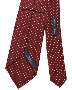 Bigi Milano Tie Bordeaux Dots - Sartorial Quality 50 Oz Silk