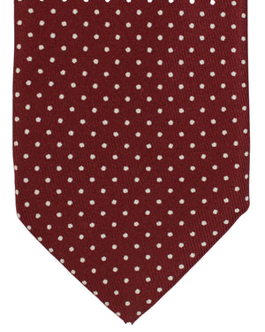 Bigi Milano Tie Bordeaux Dots - Sartorial Quality 50 Oz Silk