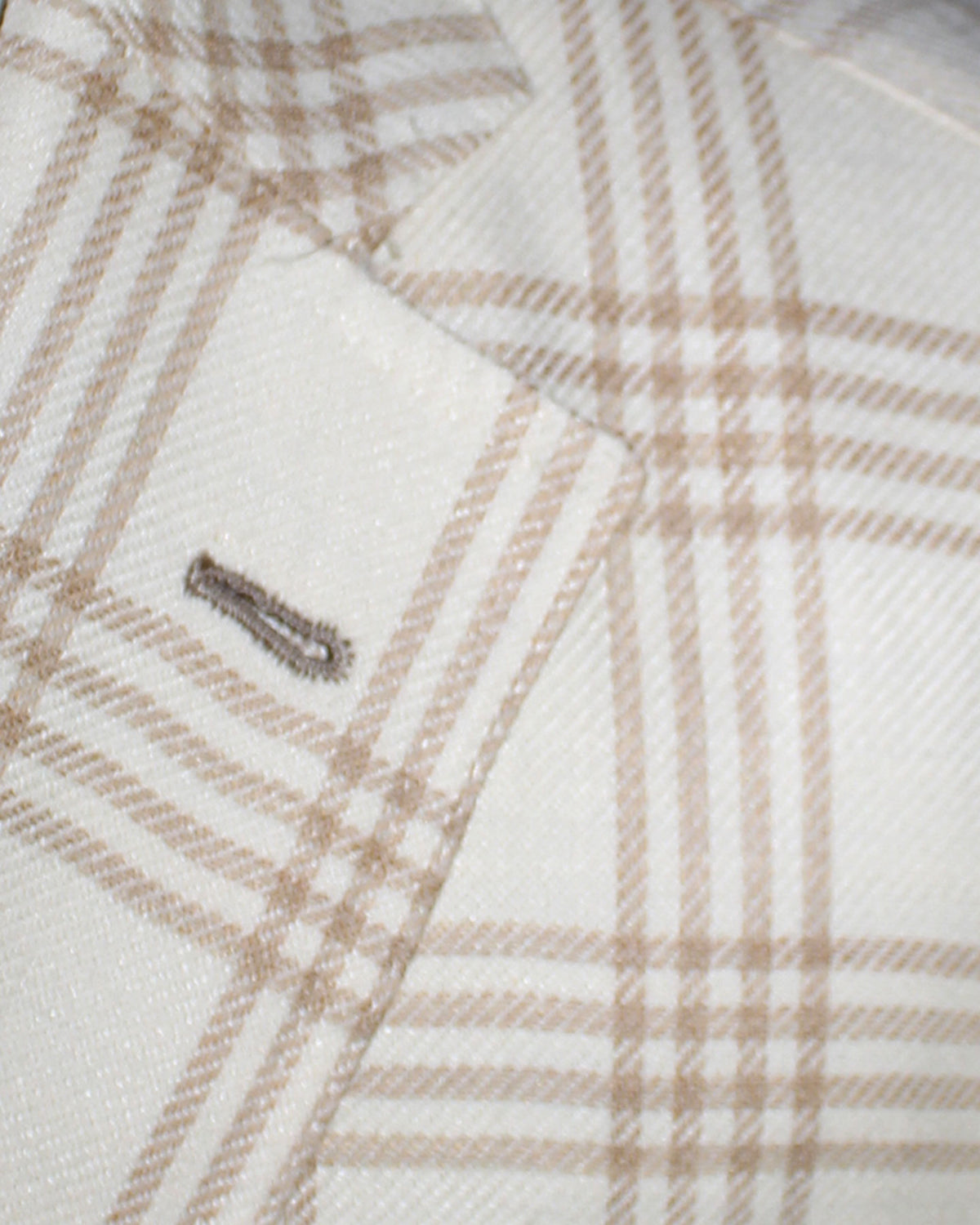 Luigi Borrelli Sport Coat White Beige Windowpane EU 50/ US 40