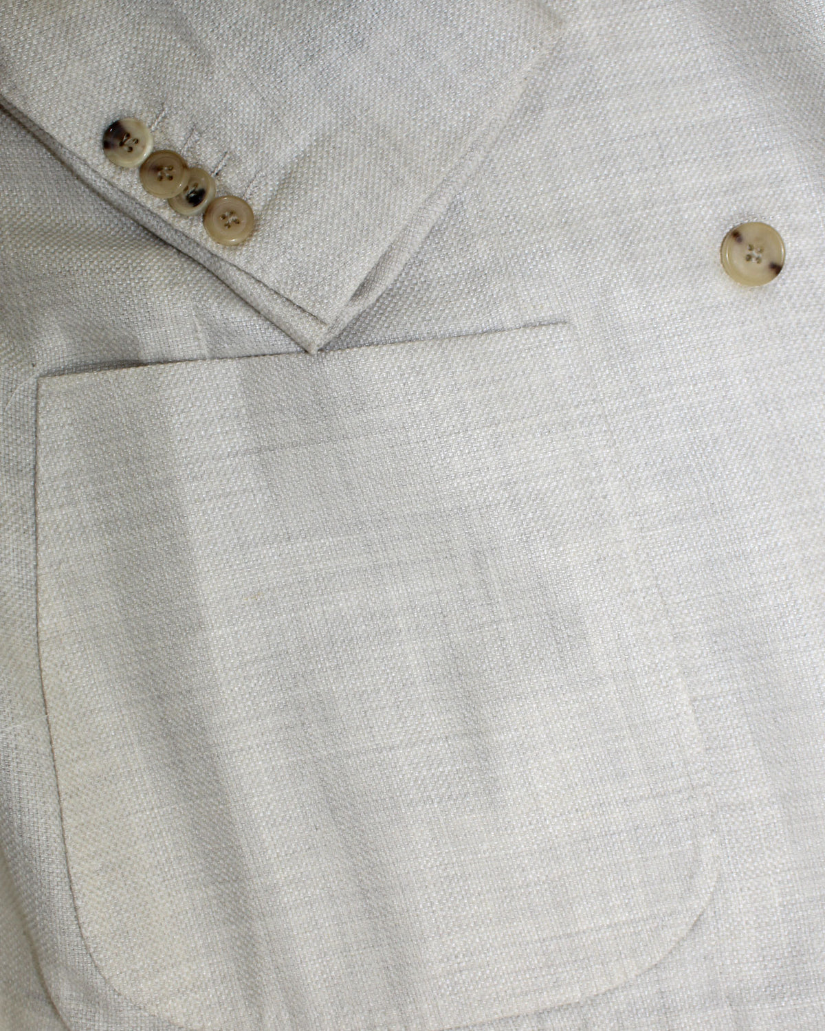 Luigi Borrelli Sport Coat Light Gray EU 52/ US 42 - Double Breasted Peak Lapel - Wool Linen