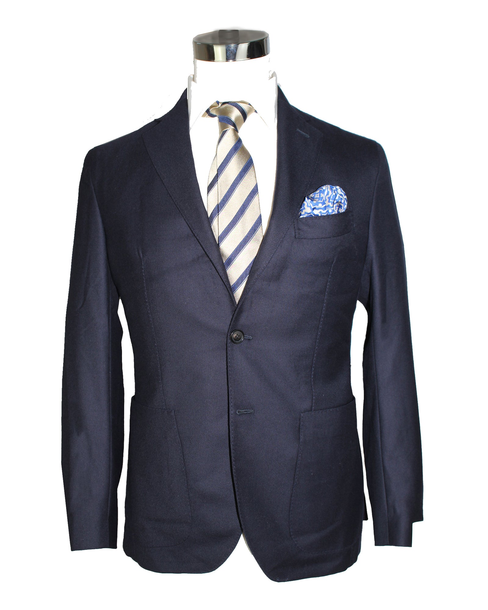 Luigi Borrelli Sport Coat Navy Wool Cashmere 
