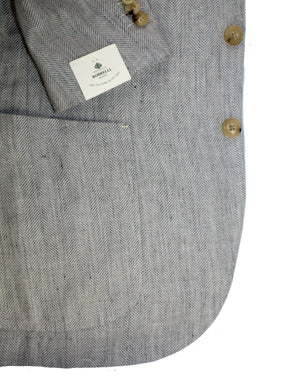 Luigi Borrelli Sport Coat Gray EU 50 / US 40 Wool Silk Linen