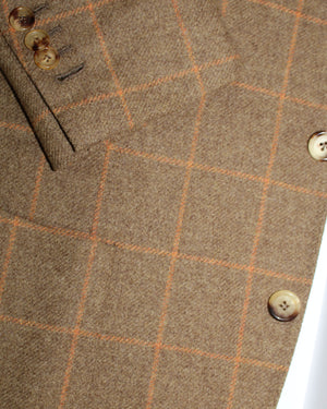 Borrelli Wool Sport Coat Brown Windowpane