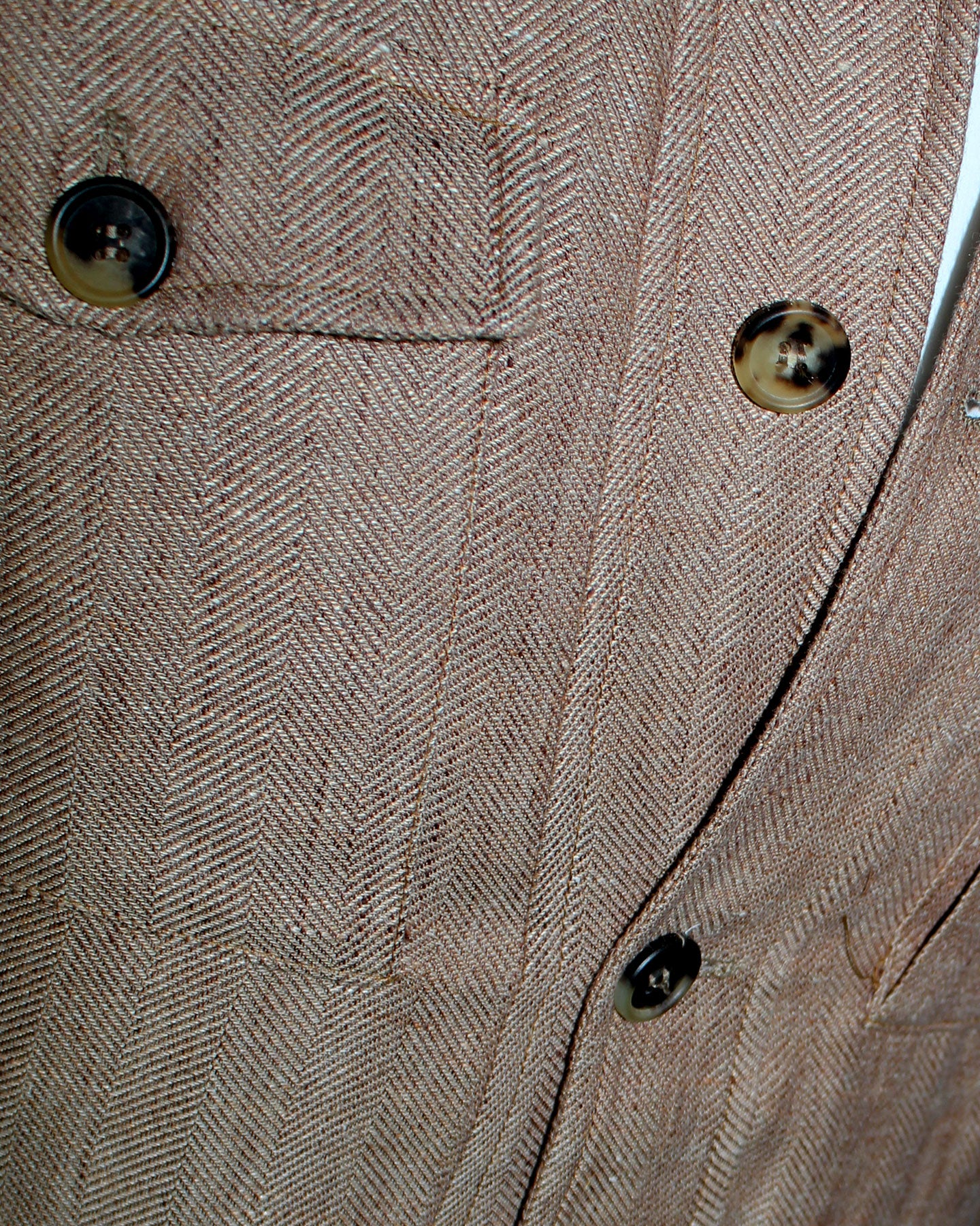 Luigi Borrelli Coat Brown Gray Wool Linen 