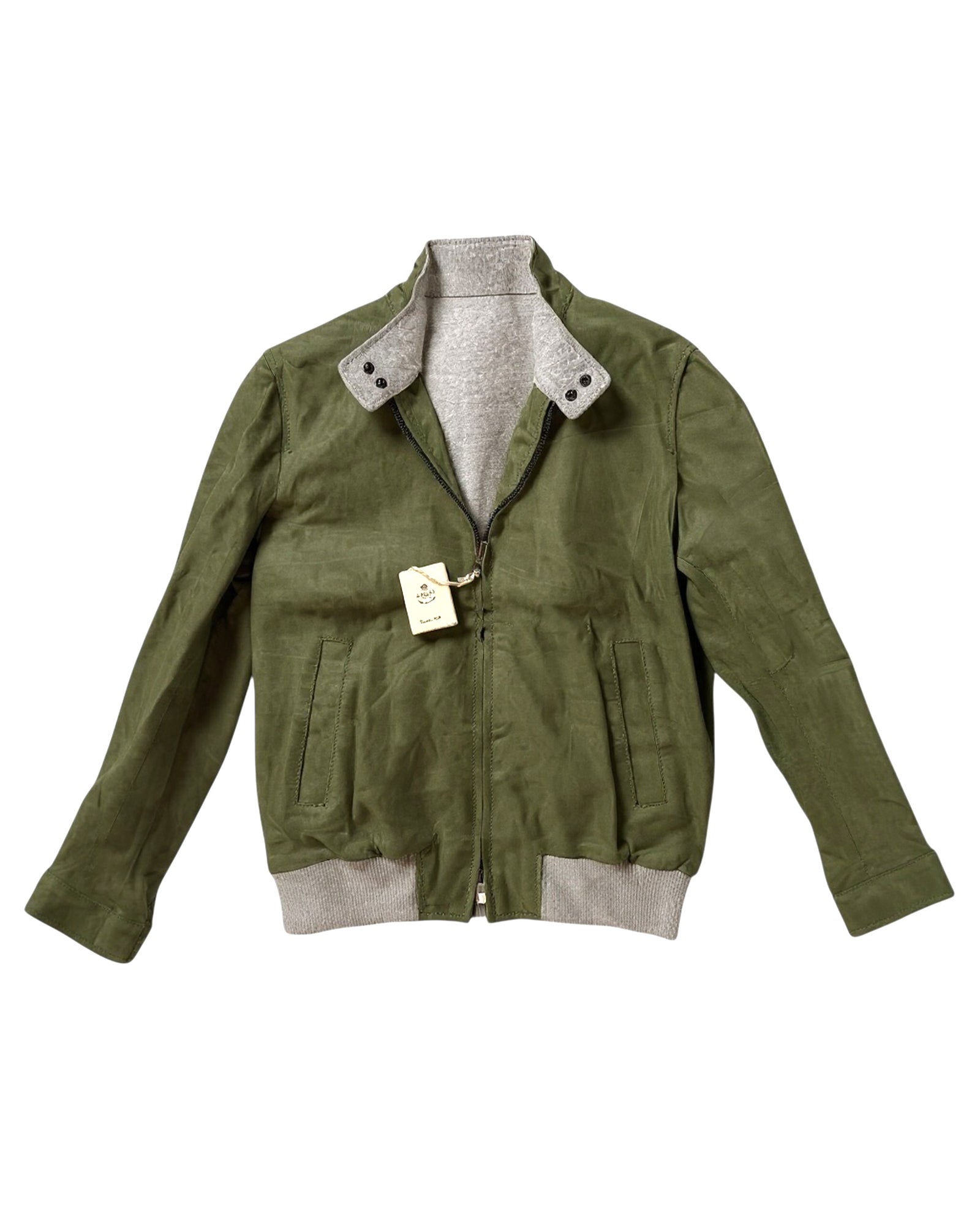 Luigi Borrelli Suede Leather Green Jacket