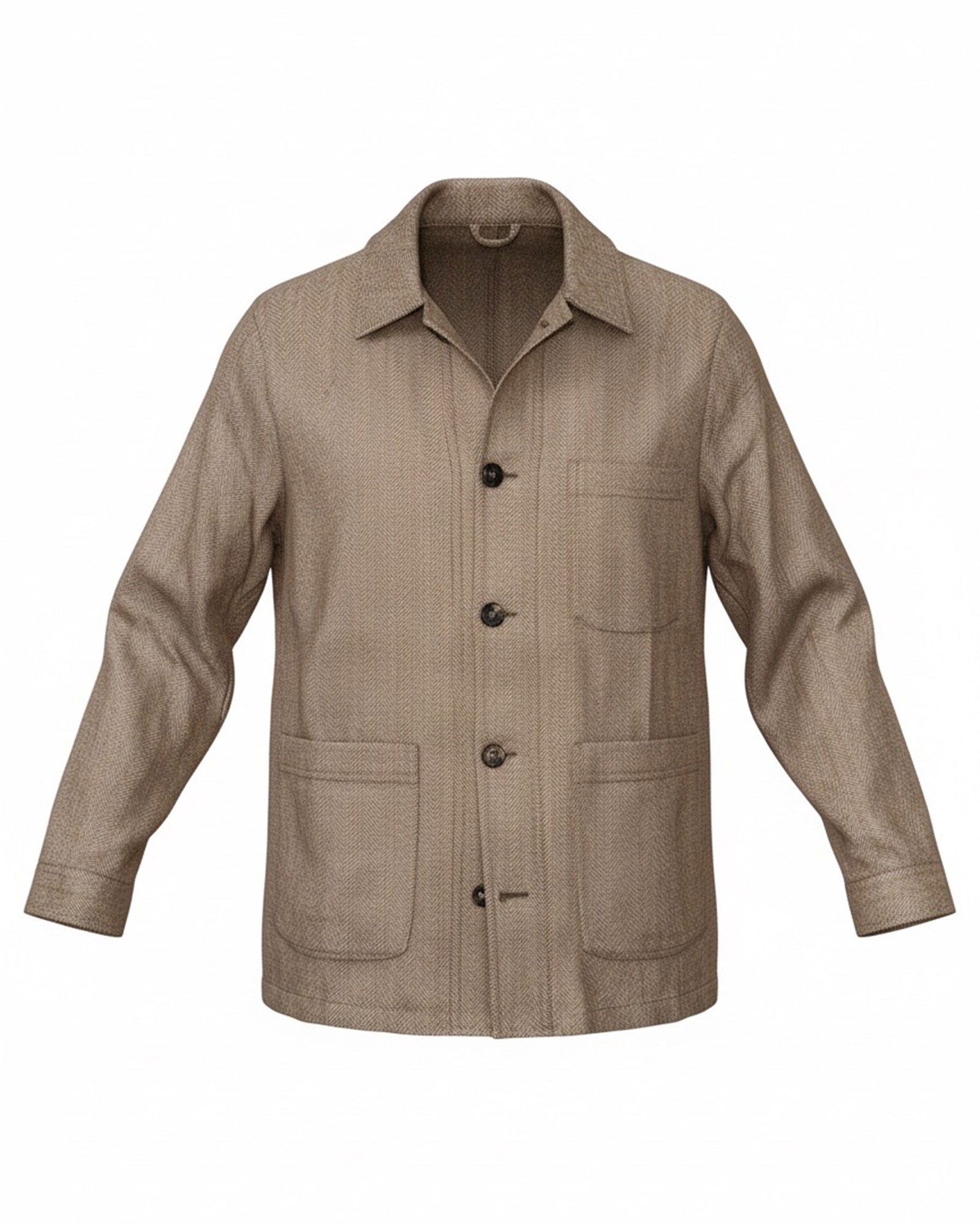 Luigi Borrelli Coat Brown Gray Wool Linen EU 46 / US 36 SALE