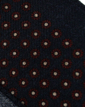 Luigi Borrelli Wool Pocket Square Dark Blue Maroon