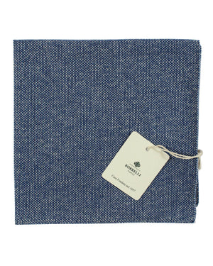 Luigi Borrelli Cashmere Pocket Square Navy Gray