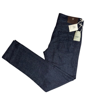 Luigi Borrelli Jeans Dark Blue 31 Slim Fit - Cotton Wool Cashmere Stretch