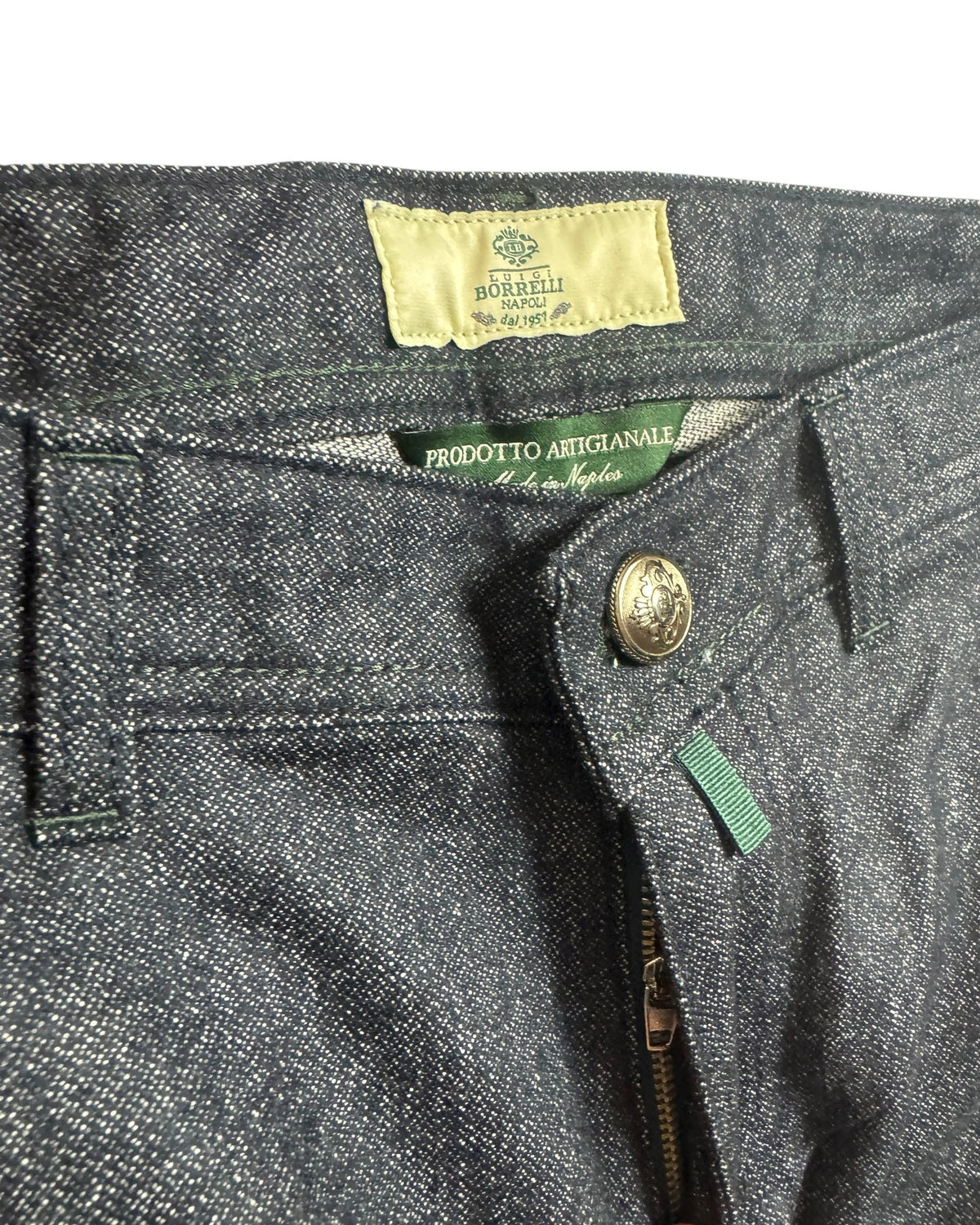 Luigi Borrelli Jeans Dark Blue 31 Slim Fit - Cotton Wool Cashmere Stretch