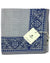 Luigi Borrelli Silk Pocket Square Gray Dark Blue Glen Check & Ornamental