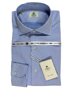 Luigi Borrelli Dress Shirt Blue Pattern