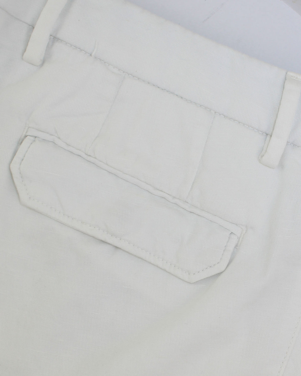 Luigi Borrelli Shorts White Cargo Pockets 35 Slim Fit - Linen Cotton SALE