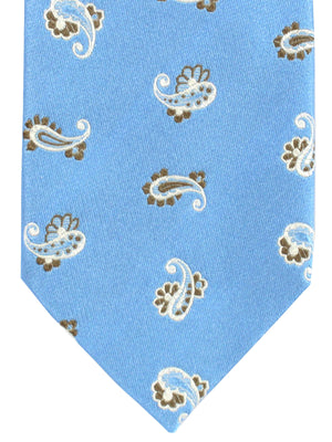 Luigi Borrelli Tie Sky Blue Paisley Design