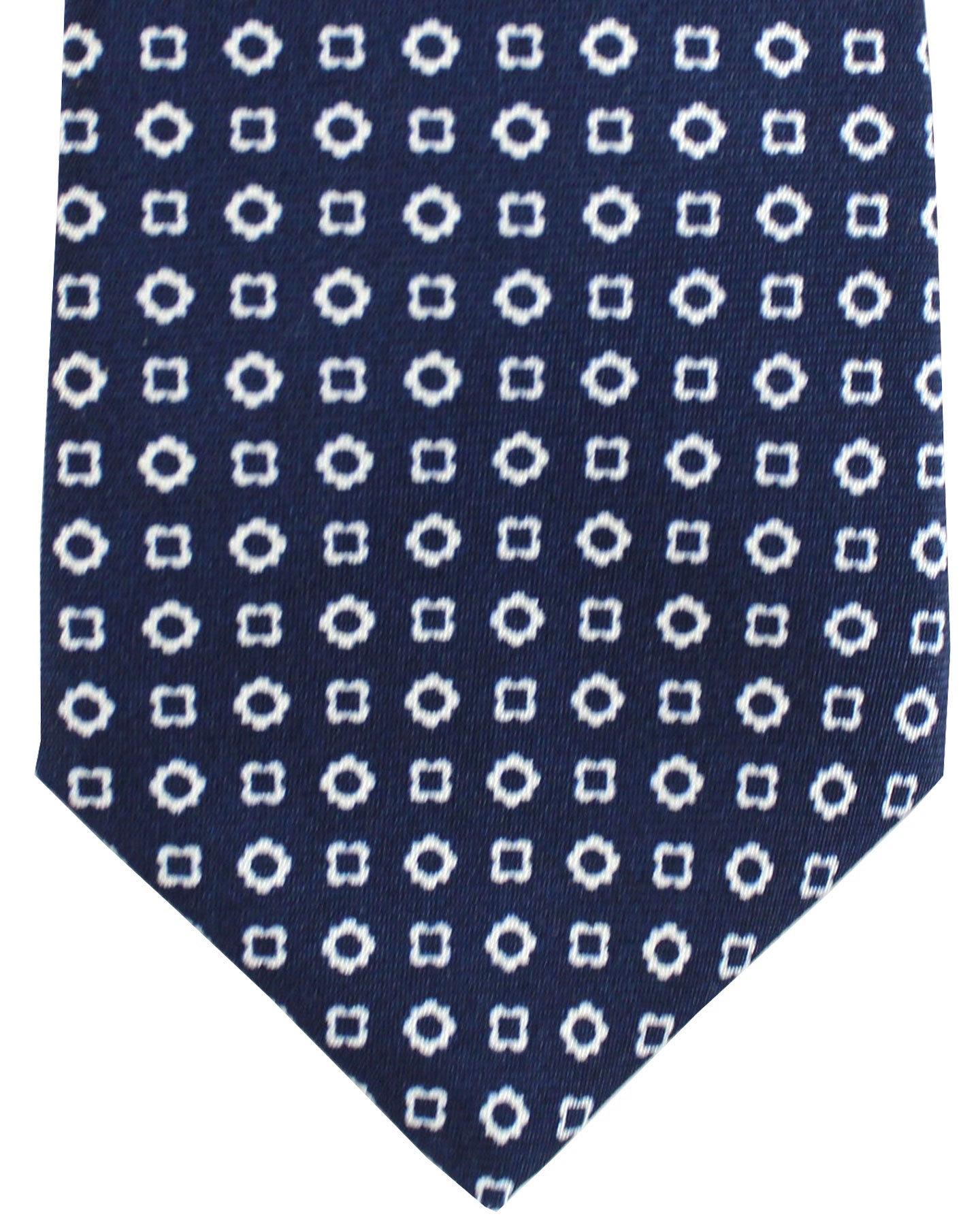 Luigi Borrelli Tie Dark Navy Geometric