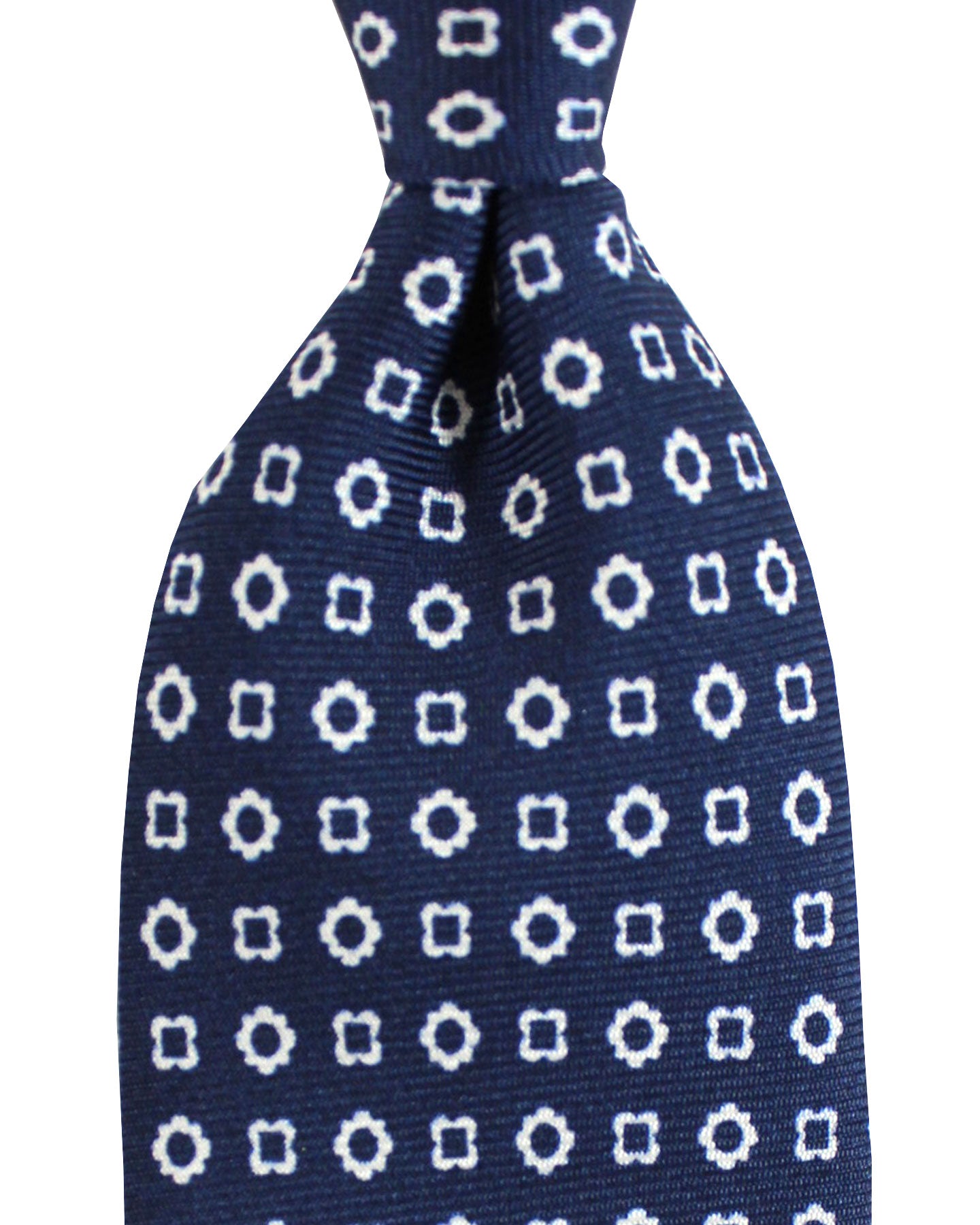 Luigi Borrelli Tie Dark Navy Geometric