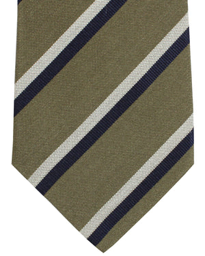 Luigi Borrelli Tie Forest Green Stripes