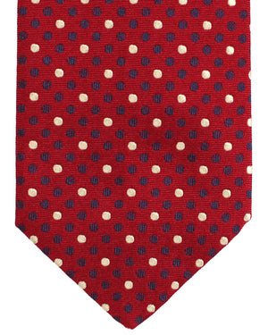 Luigi Borrelli Tie Dark Red Mini Dots