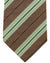 Luigi Borrelli Silk Tie Taupe Green Stripes