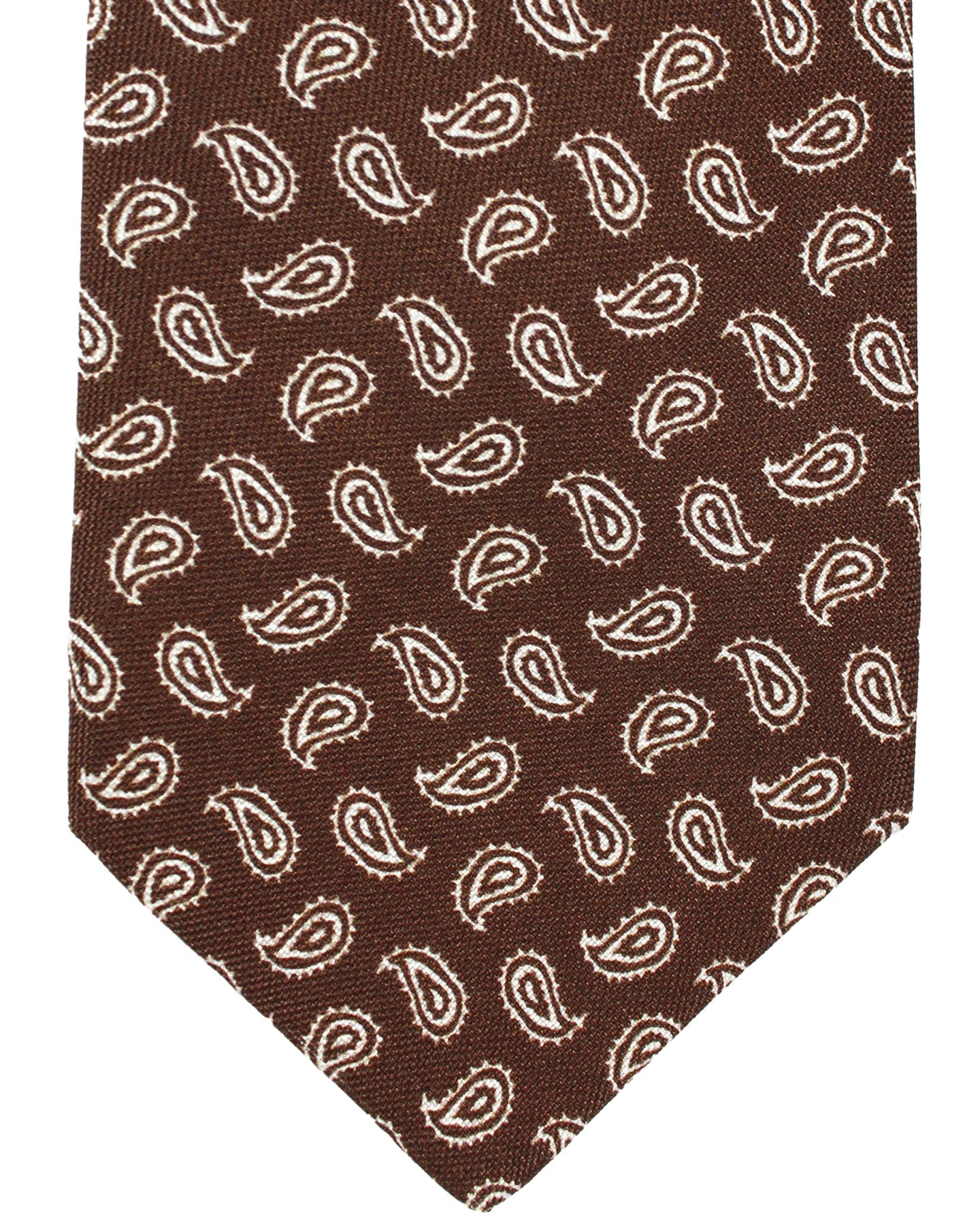 Luigi Borrelli Silk Tie Brown Paisley