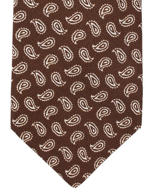 Luigi Borrelli Silk Tie Brown Paisley