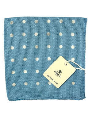 Luigi Borrelli Pocket Square Blue Polka Dots