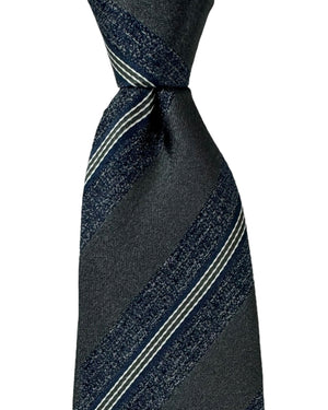 Luigi Borrelli Silk Tie Gray Stripes