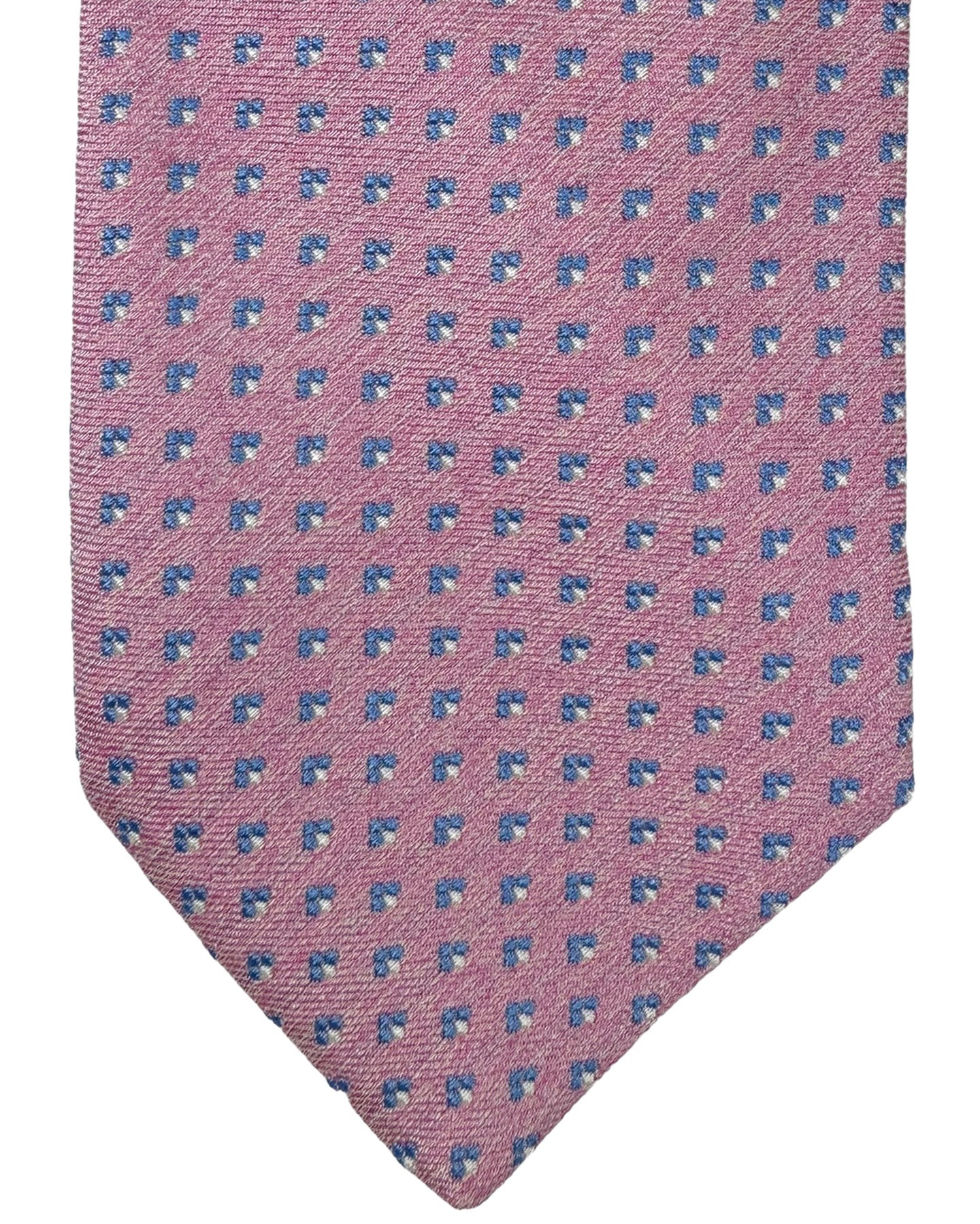 Luigi Borrelli Silk Tie Pink Mini Geometric