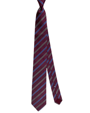 Luigi Borrelli Necktie Bordeaux Striped Design