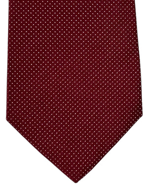 Luigi Borrelli Napoli Tie Bordeaux Micro Dots