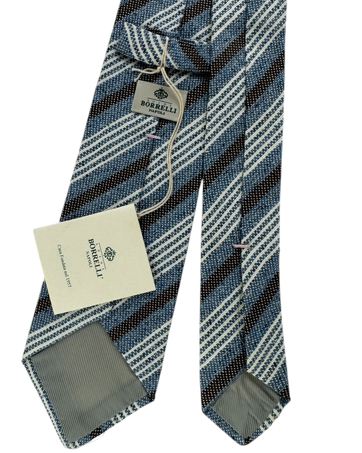 Luigi Borrelli Necktie Midnight Blue Pattern Stripes