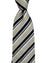 Luigi Borrelli Silk Tie Silver Black Tan Diagonal Stripe