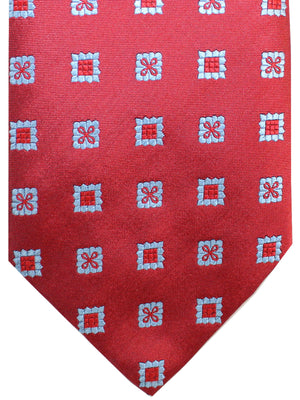 Luigi Borrelli Tie Red Blue Medallions