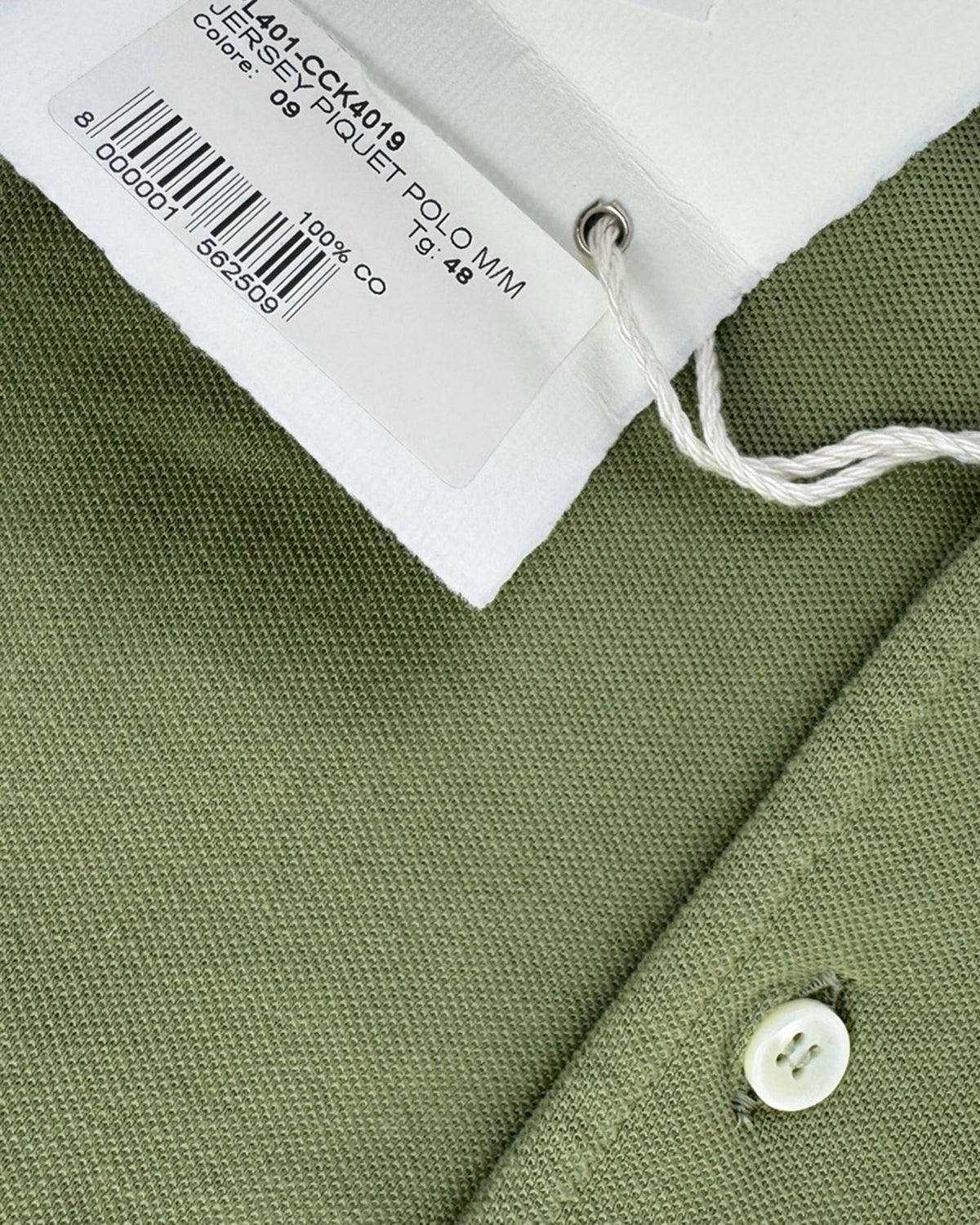 Luigi Borrelli Polo Shirt Olive Green Jersey Piquet EU 48 - US 38 SALE