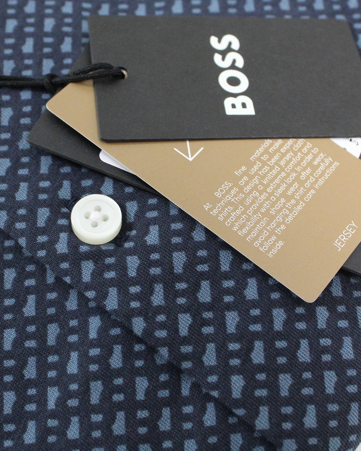 Hugo Boss Sport Shirt Midnight Gray Pattern L Slim Fit REDUCED - SALE