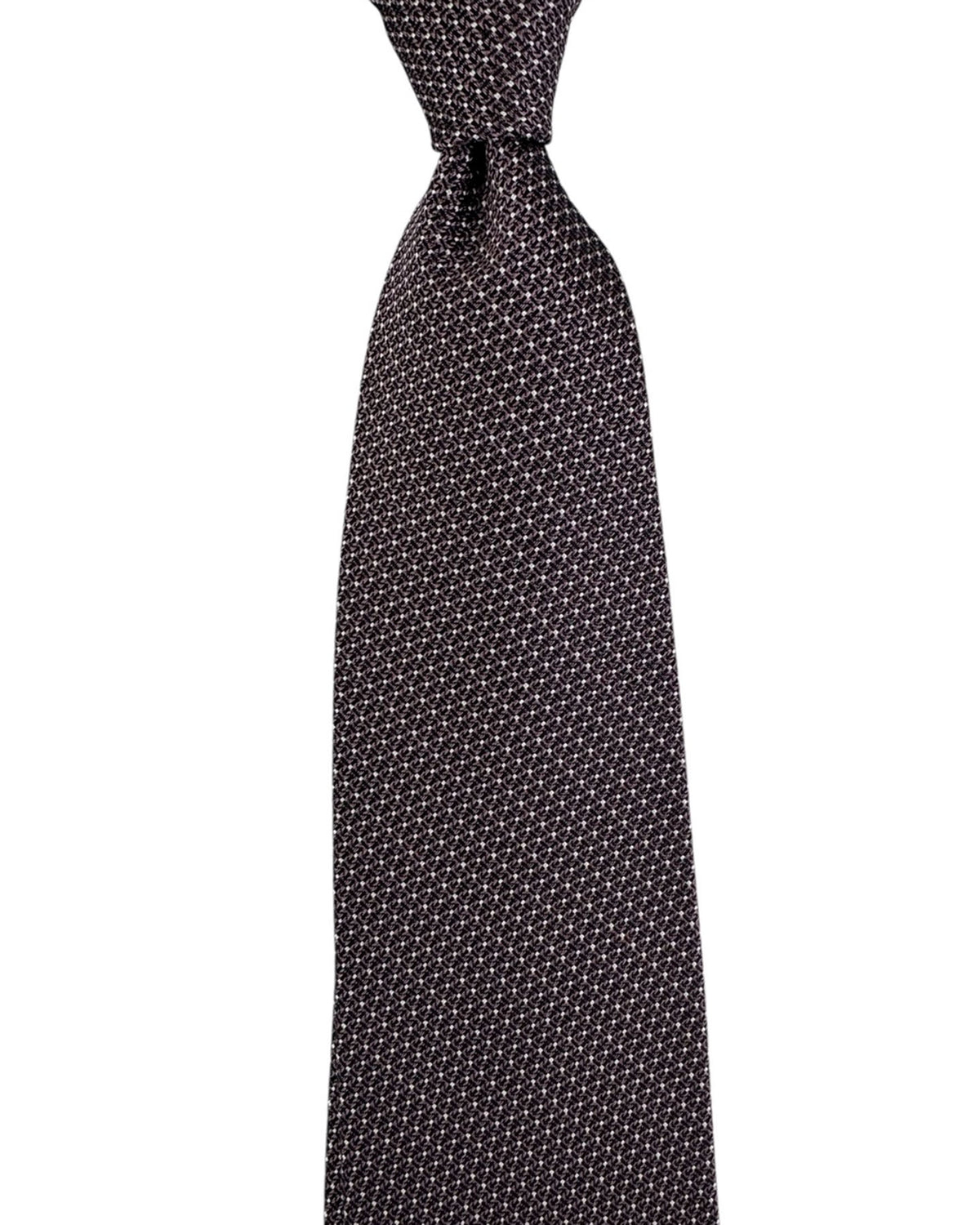 Brioni Tie Micro Pattern Black Silver Mauve