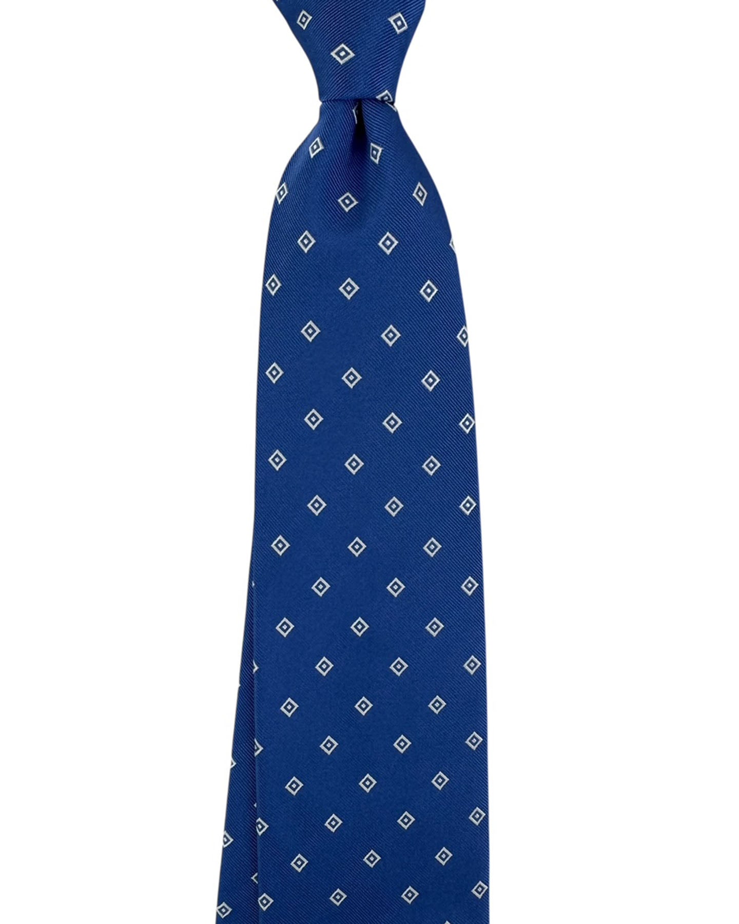 Brioni Silk Tie Royal Blue With Diamond Pattern