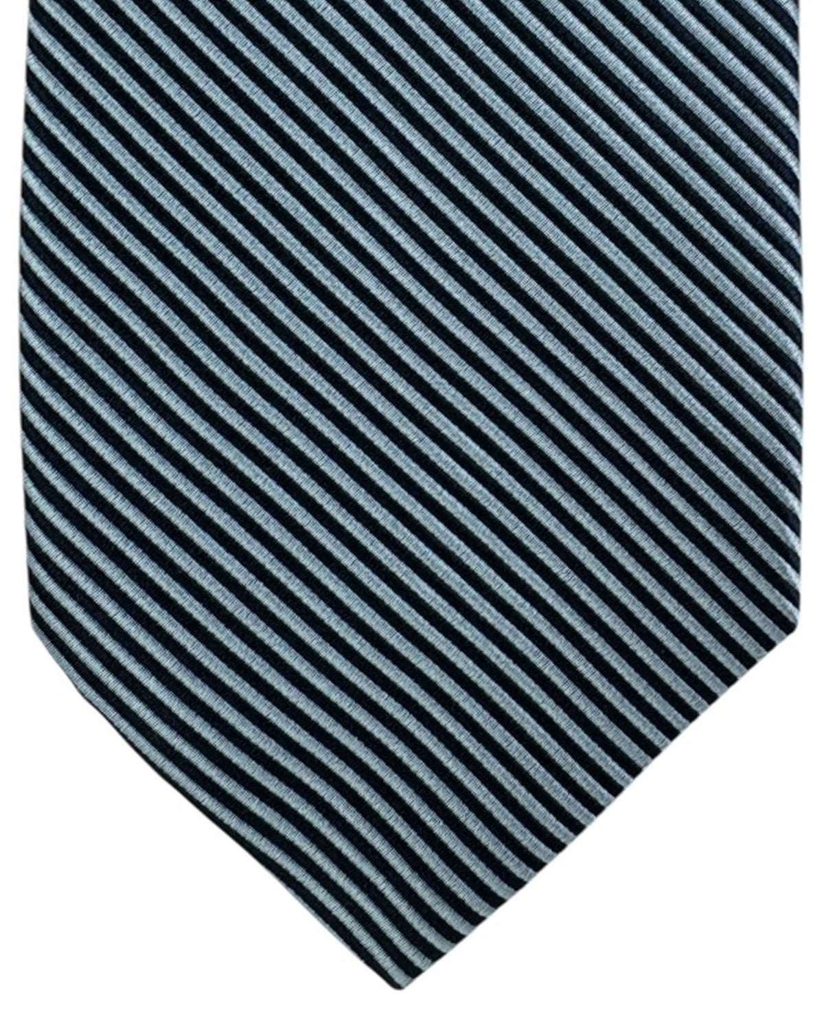 Brioni Silk Tie Blue Navy Stripes