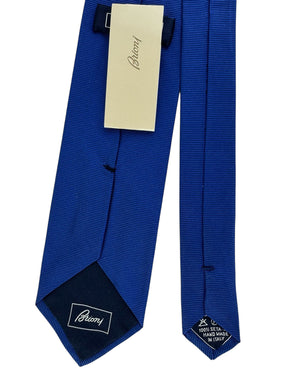 Brioni Silk Tie Royal Blue Ribbed