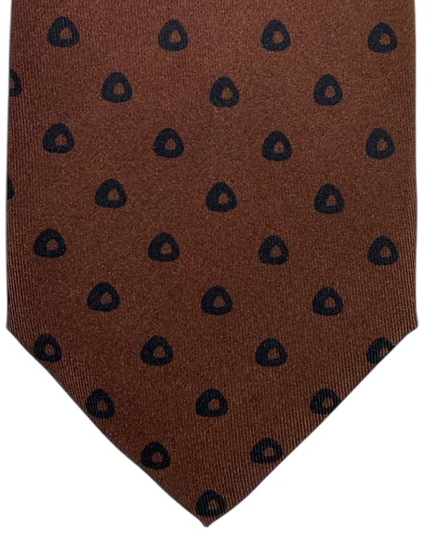 Brioni Silk Tie Brown Geometric
