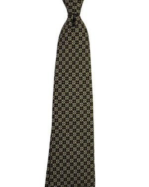 Brioni Silk Tie Dark Brown Olive Silver