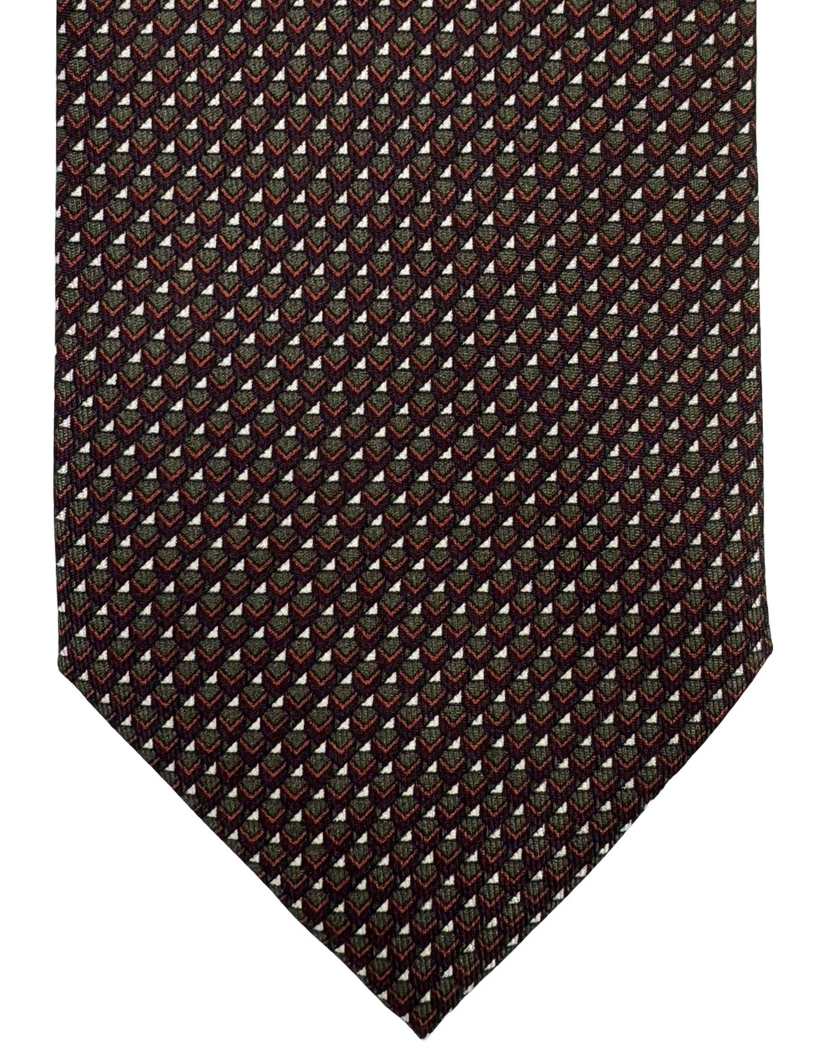 Brioni Tie Brown Gray Micro Design