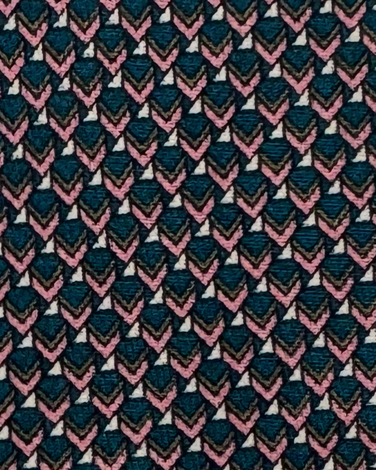 Brioni Silk Tie Teal Gray Red Chevron Pattern