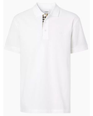 Burberry Men Polo Shirt Eddie White Cotton Regular Fit M SALE