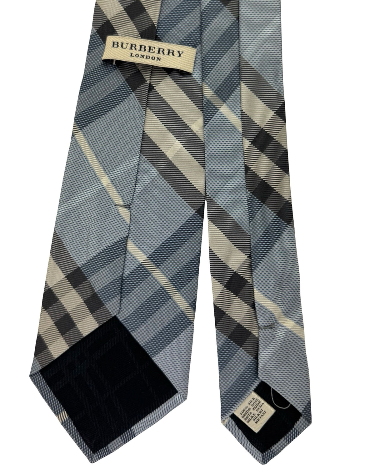 Burberry Tie Gray Blue Check Plaid Design
