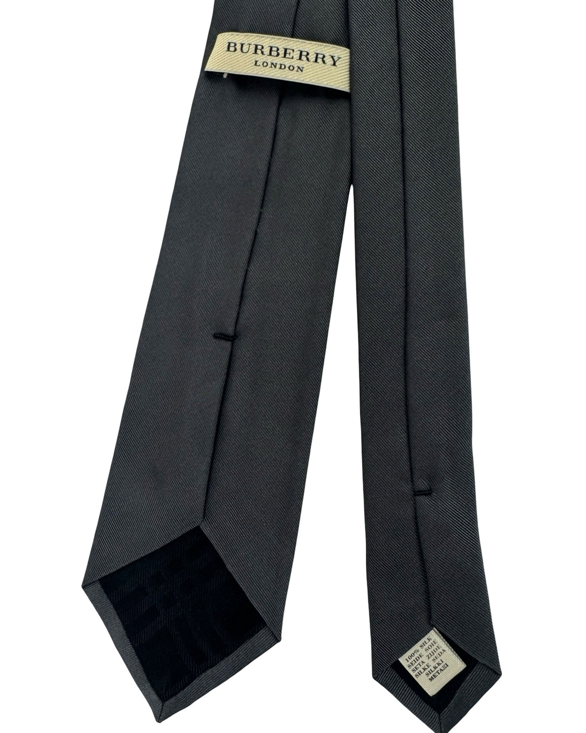 Burberry Tie Solid Black Pattern