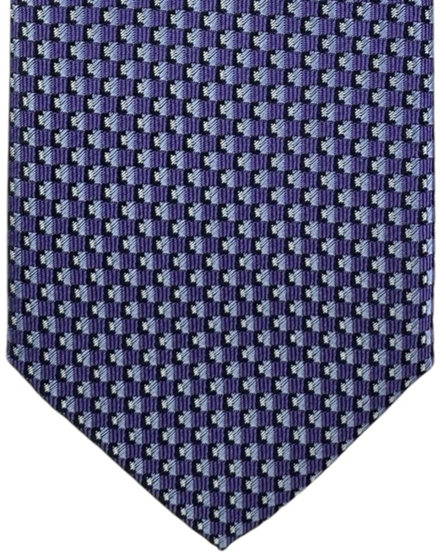 Canali Silk Tie Purple Geometric Design